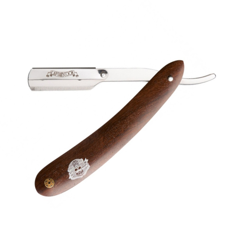 [04984] NAVAJA AFEITAR MANGO MADERA - CAPTAIN COOK