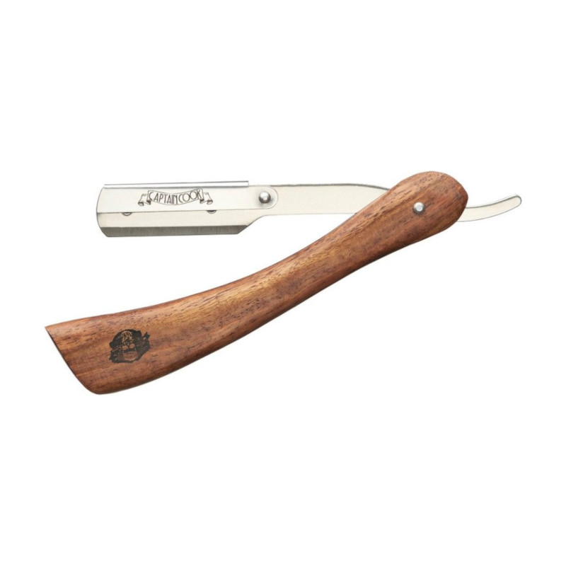 [04932] NAVAJA RASURADO MANGO  MADERA - CAPTAIN COOK