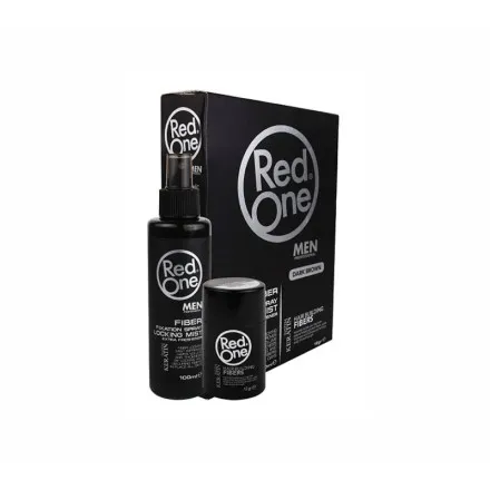 [41906] PACK FIBRAS CAPILARES + FIJADOR DARK BROWN - RED ONE