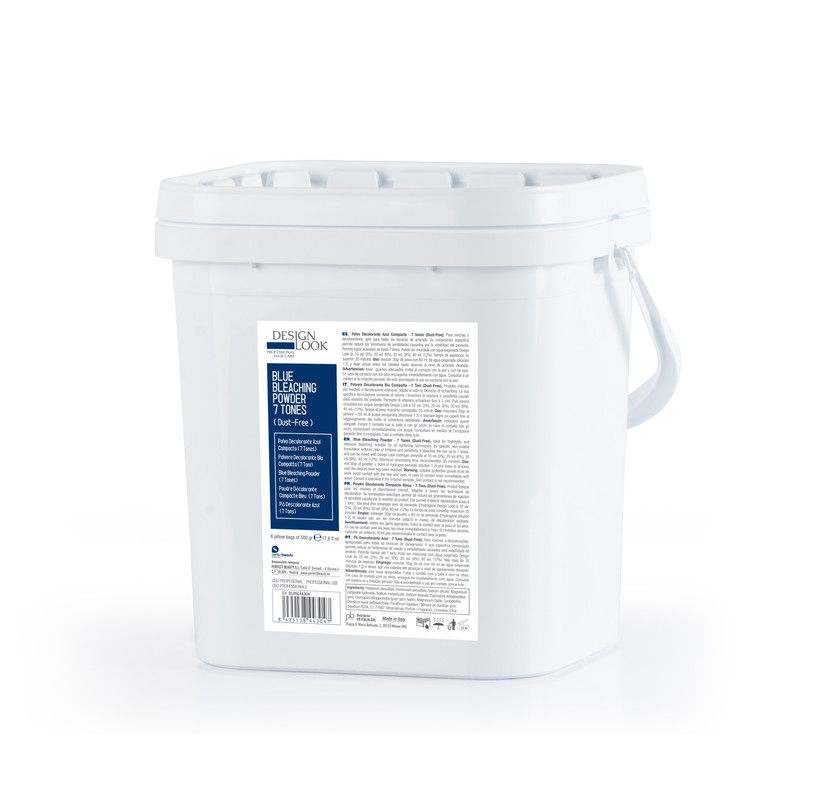 [28397] POLVO DECOLORANTE AZUL COMPACTO 7 TONOS (6 BOLSAS * 500GR) - DESIGN LOOK