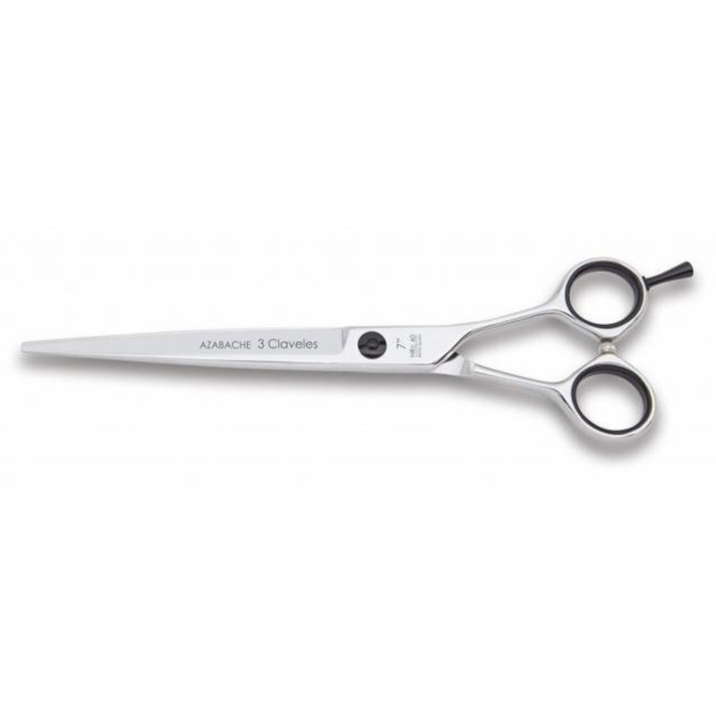 [38068] TIJERA 7" FILO NAVAJA AZABACHE - 3 CLAVELES
