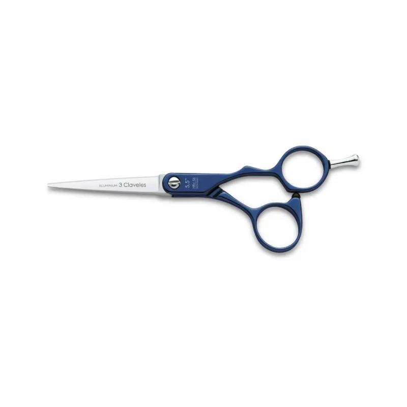[38013] TIJERA DURALUMINIO AZUL 5.5" D - 3 CLAVELES