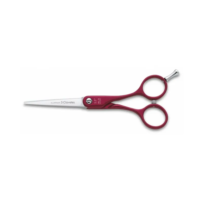 [38015] TIJERA DURALUMINIO ROJA 5.5" D - 3 CLAVELES
