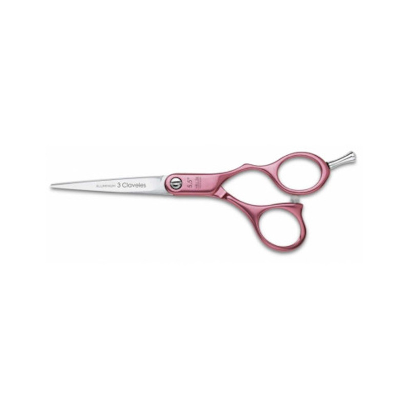 [38038] TIJERA DURALUMINIO ROSA 5.5" D - 3 CLAVELES