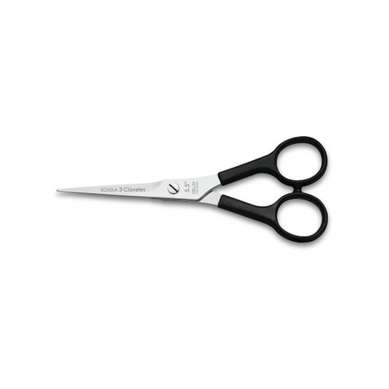 [38018] TIJERA PELUQ. SCUOLA 5.5" NEGRA D - 3 CLAVELES
