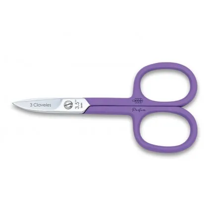 [80566] TIJERA UÑAS CURVA PARFUM LAVANDA - 3 CLAVELES