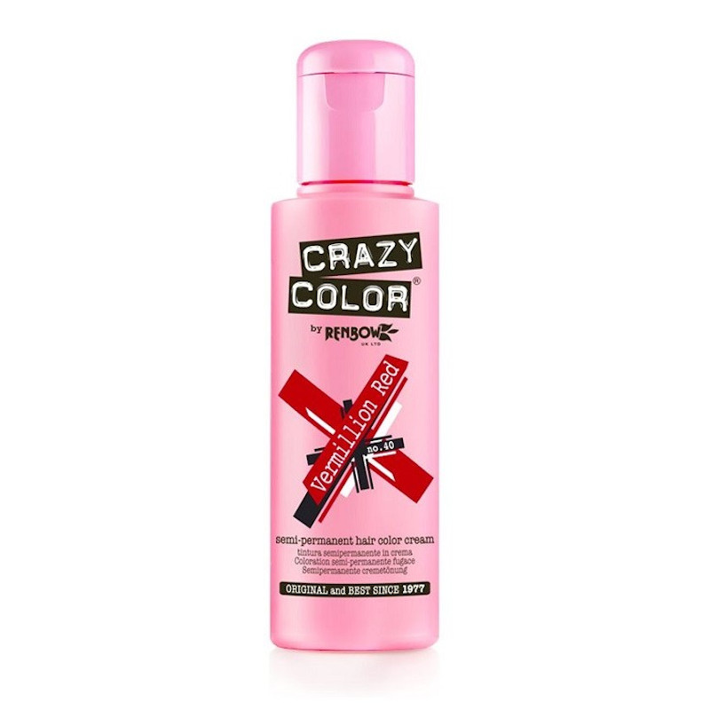 TINTE SEMIPERMANENTE Nº40 VERMILLION RED 100ml - CRAZY COLOR