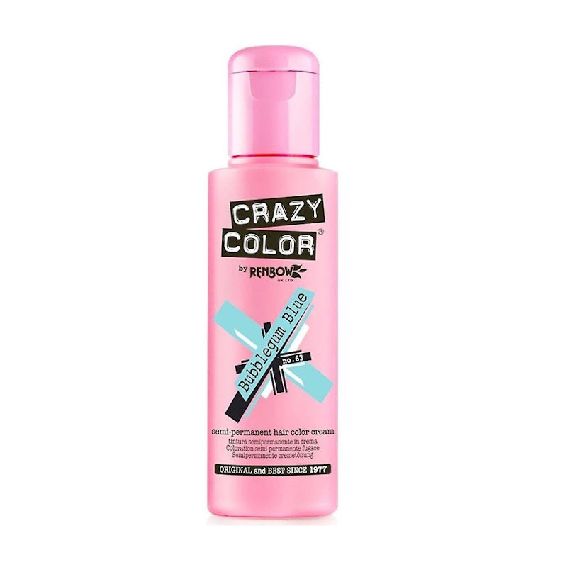 TINTE SEMIPERMANENTE Nº63 BUBBLEGUM BLUE 100ml - CRAZY COLOR