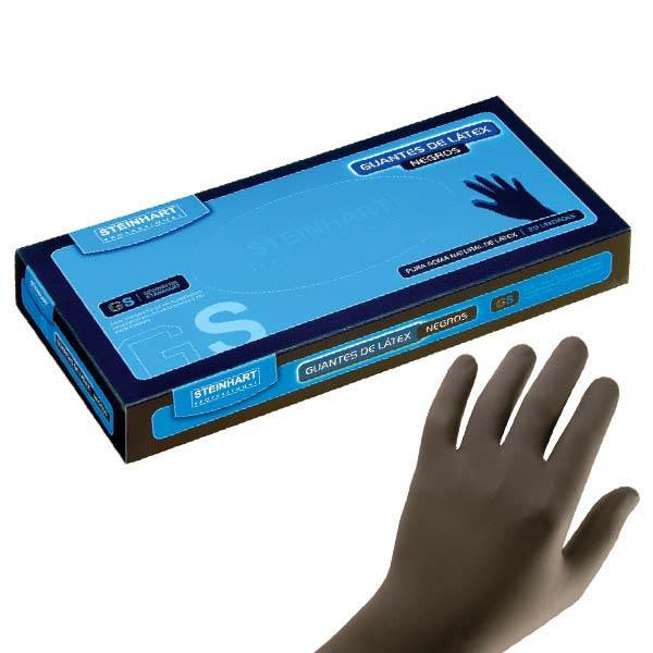 GUANTES LATEX NEGROS GRANDES (25 UDS.) - STEINHART