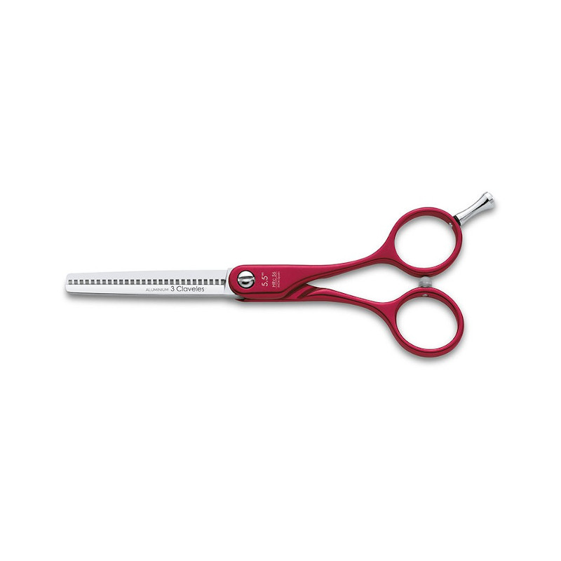 TIJERA DURALUMINIO ROJA ES 28 5.5" D - 3 CLAVELES