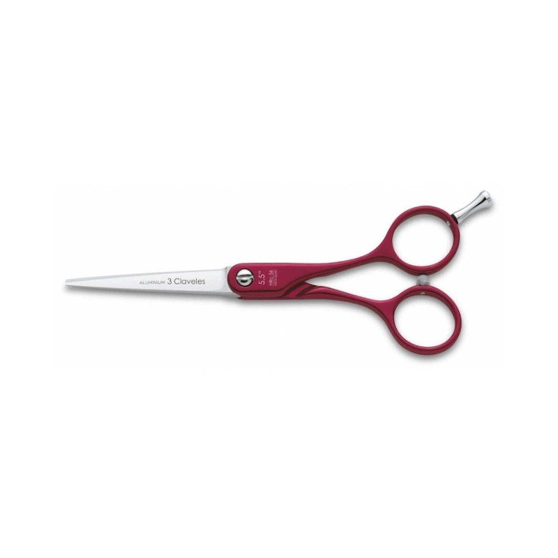 TIJERA DURALUMINIO ROJA 5.5" D - 3 CLAVELES