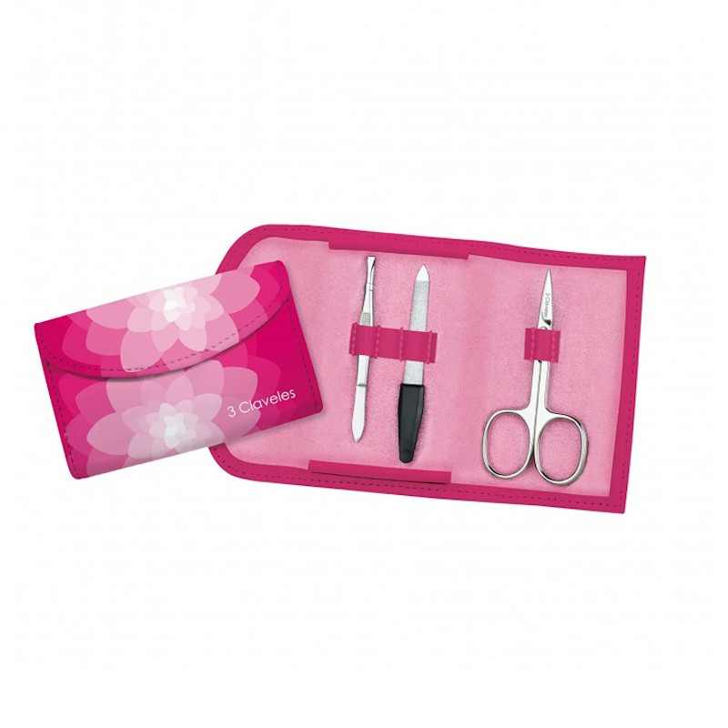 ESTUCHE MANICURA INDICO + MIROIR - 3 CLAVELES