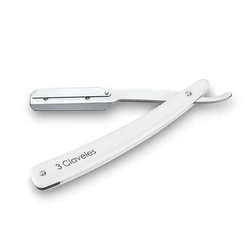 [38033] NAVAJA BLANCA CON CIERRE DE SEGURIDAD - 3 CLAVELES