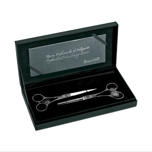 [L78] SET TIJERAS SYMETRIC BLACK CORTE + ESCULPIR - ARTERO