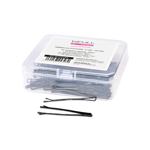 [BFUTI45348 40704] CAJA 150UD HORQUILLAS CLIP PLANO NEGRAS 51MM - BIFULL