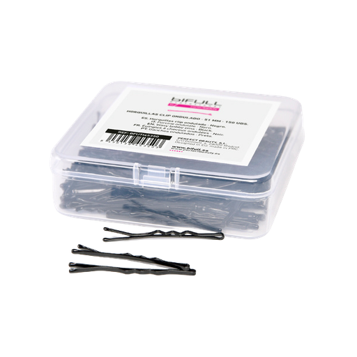 [BFUTI45350 40706] CAJA 150UD HORQUILLAS CLIP ONDULADO NEGRAS 51MM - BIFULL