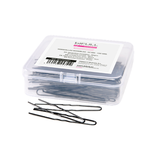 [BFUTI45351 40707] CAJA 150UD HORQUILLAS CLIP INVISIBLES NEGRAS 62MM - BIFULL