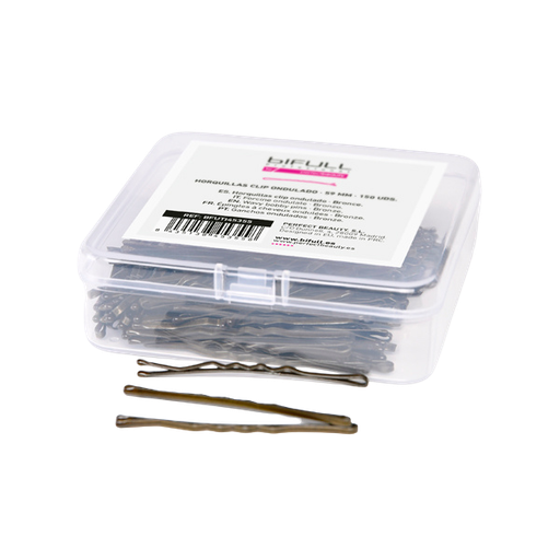 [BFUTI45355] HORQUILLAS CLIP ONDULADO BRONCE 59MM 150 UDS - BIFULL