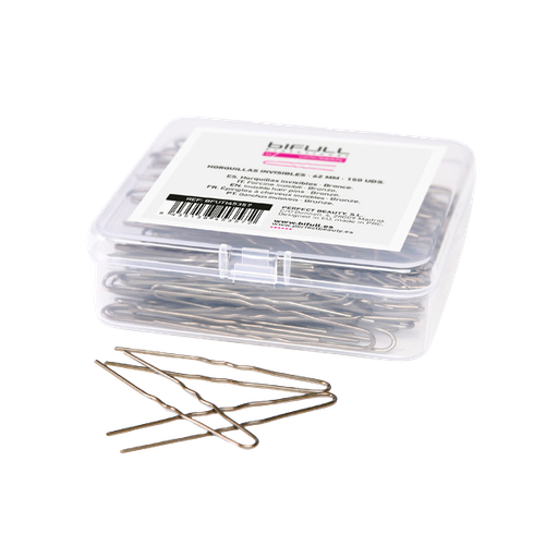 [BFUTI45357 40712] CAJA 150UD HORQUILLAS CLIP INVISIBLES BRONCE 62MM - BIFULL