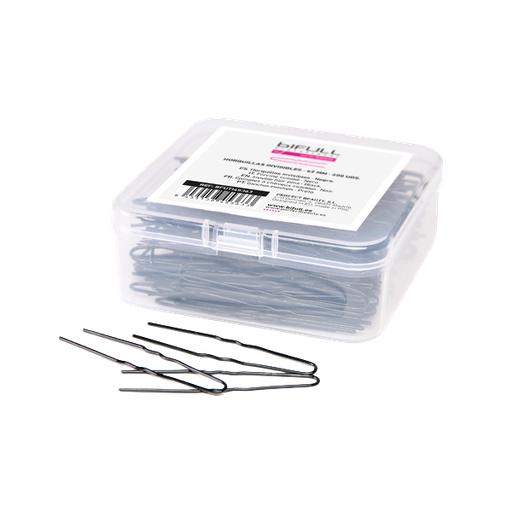 [BFUTI45363 40716] CAJA 400UD HORQUILLAS CLIP INVISIBLES NEGRAS 62MM - BIFULL