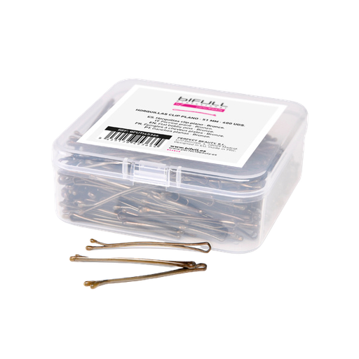 [BFUTI45366 40719] CAJA 400UD HORQUILLAS CLIP PLANO BRONCE 51MM - BIFULL