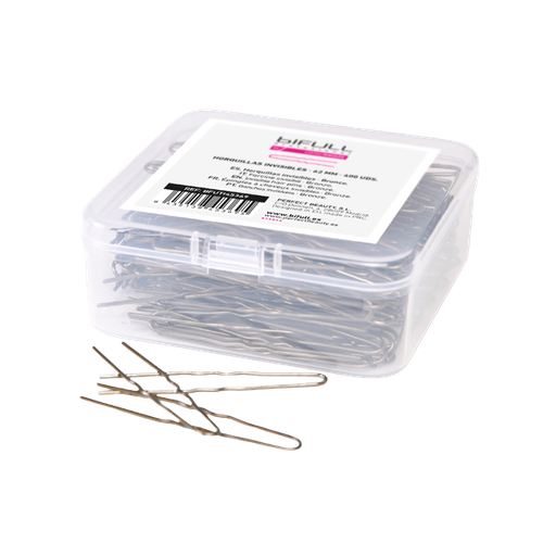 [BFUTI45369 40722] CAJA 400UD HORQUILLAS CLIP INVISIBLES BRONCE 62MM - BIFULL