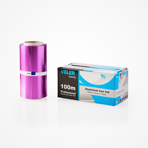 [VBDES01102 41734] ROLLO PAPEL ALUMINIO PINK 100M - VELER BEAUTY