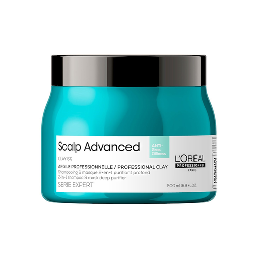 [38330] 2 EN 1 CHAMPU Y MASCARILLA SCALP ADVANCED CLAY 6% PURIFICADOR PROFUNDO 500ML - LOREAL