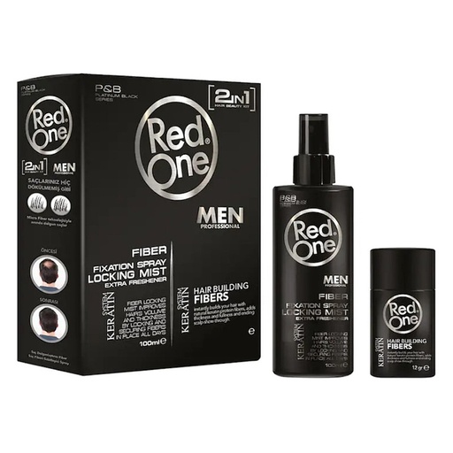 [41906] PACK FIBRAS CAPILARES + FIJADOR DARK BROWN - RED ONE