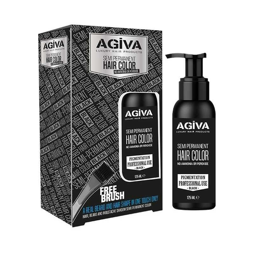 [26969] COLOR TEMPORAL NEGRO BARBA & PELO 125ML - AGIVA