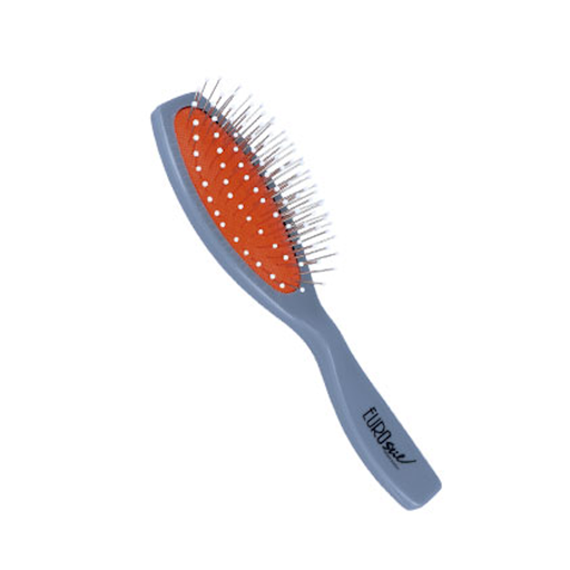 [00158/2] CEPILLO PUAS METAL Y BOLA CON FUELLE Y MANGO DE PLASTICO AZUL CLARO - EUROSTIL