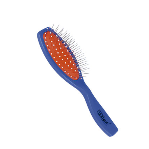 [00158/3] CEPILLO PUAS METAL Y BOLA CON FUELLE Y MANGO DE PLASTICO AZUL OSCURO - EUROSTIL