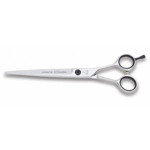 [12808] TIJERA 7" FILO NAVAJA AZABACHE - 3 CLAVELES