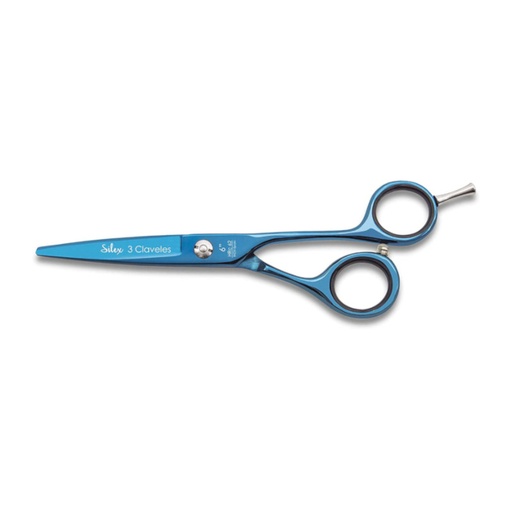 [12816  38070] TIJERA FILO NAVAJA 6.0" SILEX AZUL - 3 CLAVELES