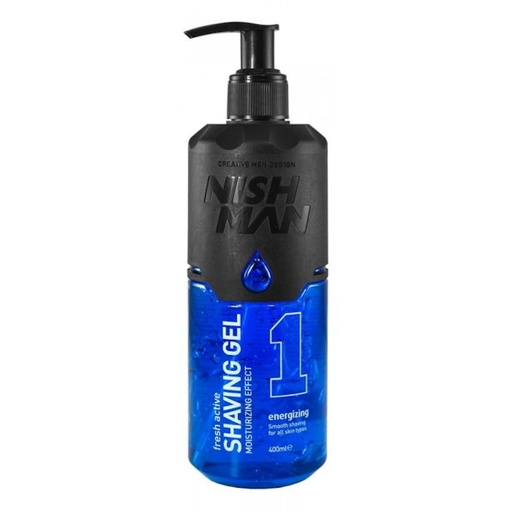 [NMN-113-01] GEL AFEITADO N1 AZUL 400ml - NISHMAN 