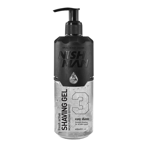 [NMN-113-03] GEL AFEITADO N3 TRANS. 400ml - NISHMAN 