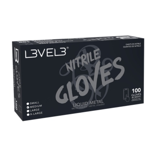 [11601] GUANTES NITRILO TALLA M LIQUID METAL 100U - L3VEL3