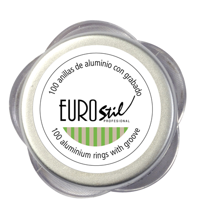 [02914] BOTE 100 ANILLAS ALUMINIO CON GRABADO Nº8 RUBIO OSCURO - EUROSTIL