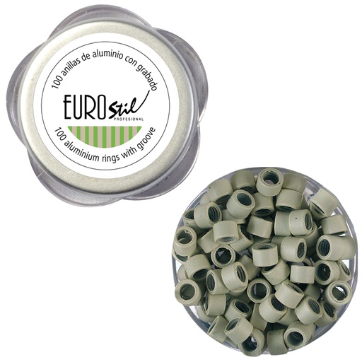 [02915] BOTE 100 ANILLAS ALUMINIO CON GRABADO Nº13 RUBIO PLATINO - EUROSTIL