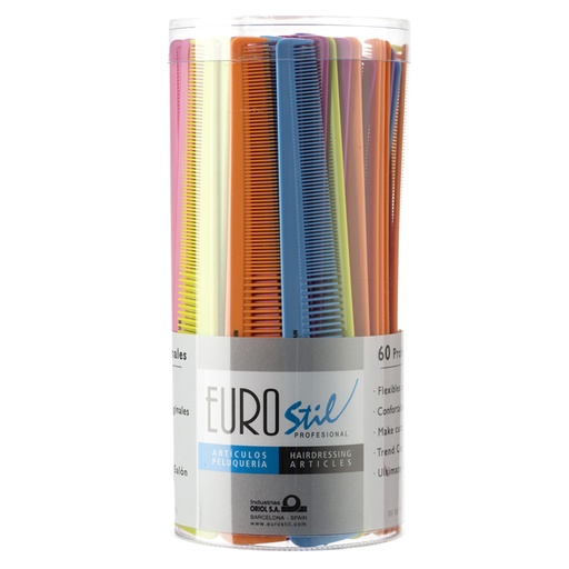 [03847] BOTE 60 PEINES COLORES MOD.422 EUROSTIL