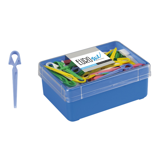 [00056] CAJA 60 PINZAS PLÁSTICO MEDIANAS 6.22CM - EUROSTIL