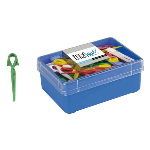 [00046] CAJA 60 PINZAS PLÁSTICO PEQUEÑAS 6CM - EUROSTIL
