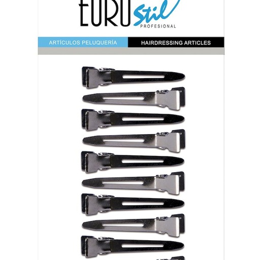 [00092] CARTÓN 10 PINZAS METAL PEQUEÑAS CABEZA ANCHA 4.5CM - EUROSTIL