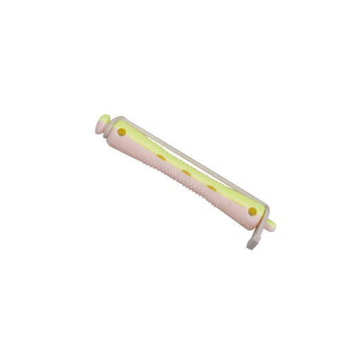 [00909] BOLSA 12 BIGUDÍS CORTO BICOLOR AMARILLO/ROSA Ø8 7CM - EUROSTIL
