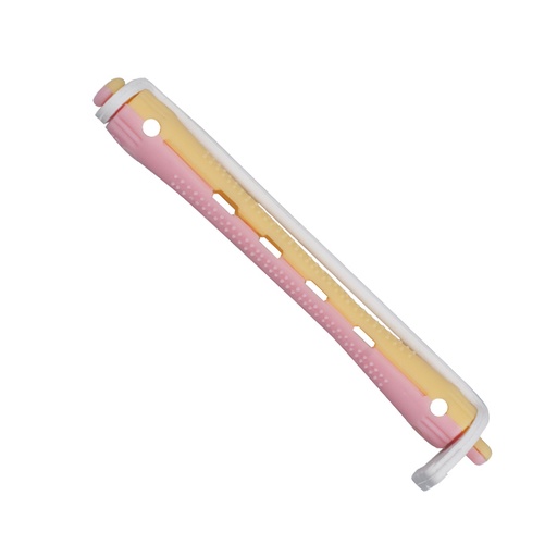 [00902] BOLSA 12 BIGUDÍS LARGO BICOLOR AMARILLO/ROSA Ø8 9.1CM - EUROSTIL