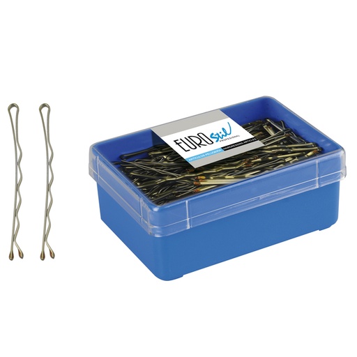 [01612] CAJA 150 CLIPS ONDULADOS LARGO BRONCE 70MM - EUROSTIL