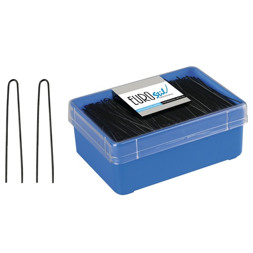 [01617/50   ] CAJA 400 HORQUILLAS MOÑO NEGRAS 65MM - EUROSTIL