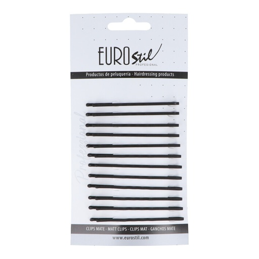 [07133/50   ] CARTON 12 CLIPS MATE ONDULADOS NEGROS 65MM - EUROSTIL