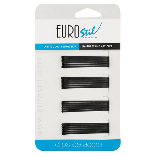 [04484/50   ] CARTON 24 CLIPS NEGRO MATE ANTIDESLIZANTE 50MM - EUROSTIL