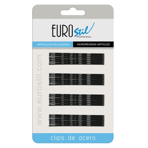 [01611] CARTON 24 CLIPS ONDULADOS BRONCE 70MM - EUROSTIL